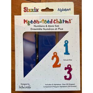 NEW Sizzix Alphabars Pigeon-Toed Charms set Numbers & shapes 38-1096